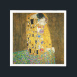 Gustav Klimt The Kiss Serviette<br><div class="desc">Gustav Klimt Die Vintage Jugendstil-Malerei Der Kuss wurde zwischen 1907 und 1908, dem Höhepunkt seiner Goldenen Periode, vom österreichischen Symbolik-Maler Gustav Klimt gemalt, als er eine Reihe von Werken in einem ähnlich vergoldeten Stil malte. Das Gemälde gilt weithin als Meisterwerk der frühen Moderne. Es ist ein Symbol des Wiener Jugendstils...</div>
