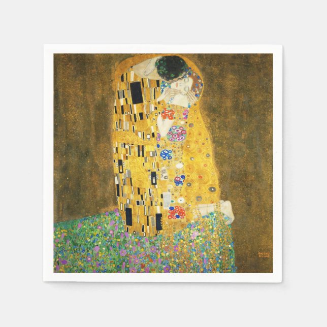 Gustav Klimt The Kiss Serviette (Vorderseite)