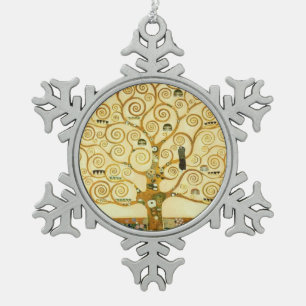 Gustav Klimt The Tree of Life Vintage Art New Schneeflocken Zinn-Ornament