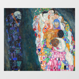 Gustav Klimt - Tod und Leben Fensteraufkleber