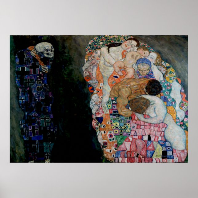 Gustav Klimt - Tod und Leben Poster (Vorne)