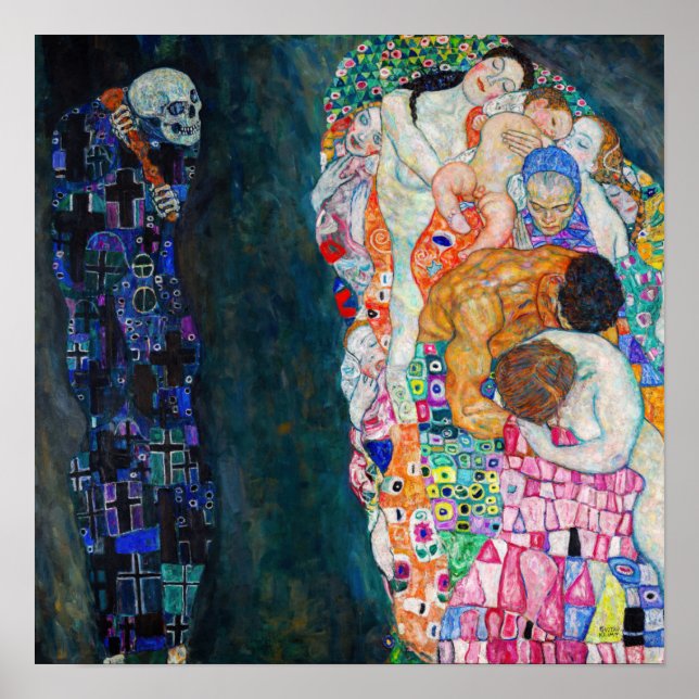 Gustav Klimt - Tod und Leben Poster (Vorne)