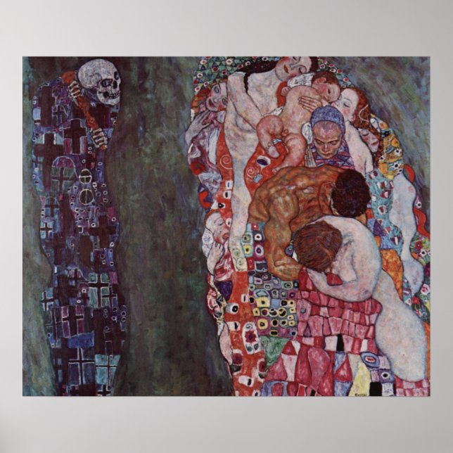 Gustav Klimt - Tod und Leben Poster (Vorne)