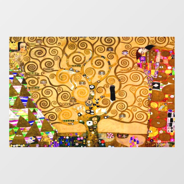 Gustav Klimt Tree of Life Fensteraufkleber (Blatt)