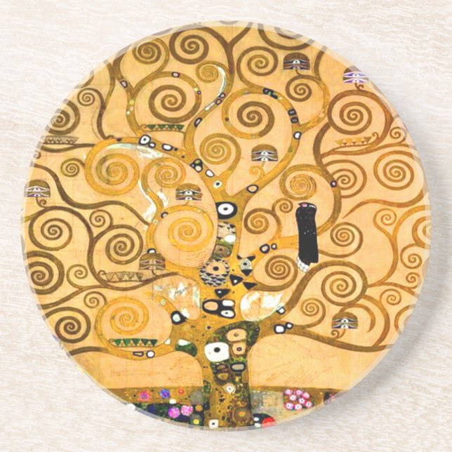 Gustav Klimt Tree of Life Getränkeuntersetzer (Vorne)