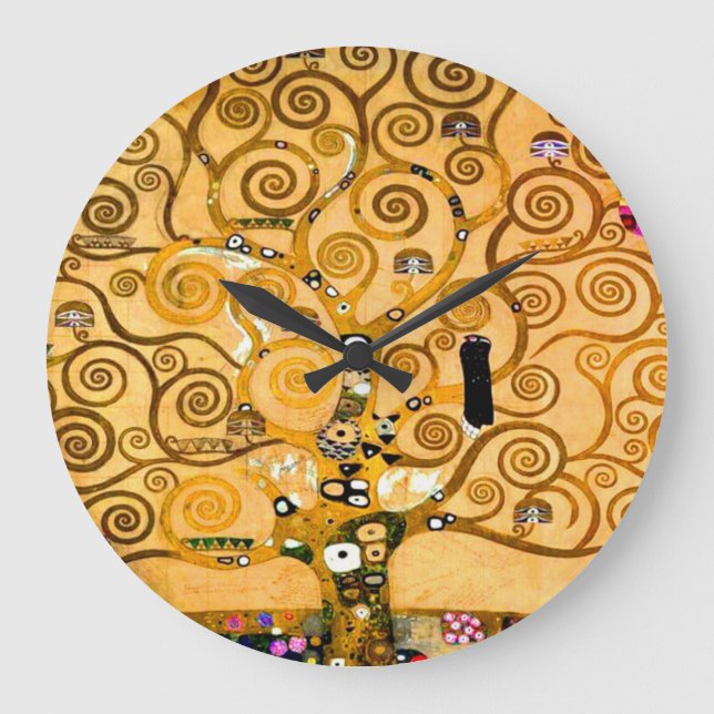 Gustav Klimt Tree of Life Große Wanduhr (Vorderseite)