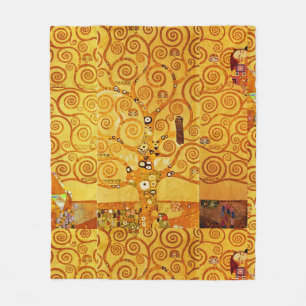 Gustav Klimt Tree of Life: Jugendstil-Symbolist Fleecedecke