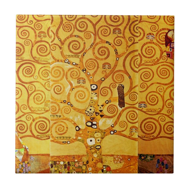 Gustav Klimt Tree of Life: Jugendstil-Symbolist Fliese (Vorderseite)