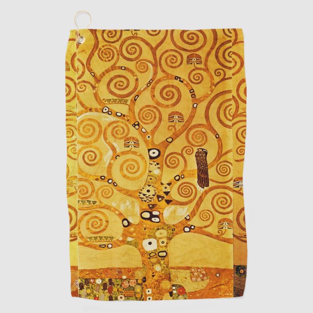 Gustav Klimt Tree of Life: Jugendstil-Symbolist Golfhandtuch (Vorderseite)