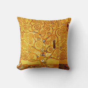 Gustav Klimt Tree of Life: Jugendstil-Symbolist Kissen