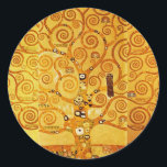Gustav Klimt Tree of Life: Jugendstil-Symbolist Runder Aufkleber<br><div class="desc">Mit diesem Meisterwerk, dem "Baum des Lebens" von Gustav Klimt (aus der Stilfrize), können Sie Ihren Platz stärken. Dieses gefeierte Jugendstil-Kunstwerk besticht durch seine schwindelerregenden, goldenen Äste, komplizierten Muster und symbolischen Motive, die die Reise, Verbindung und Wachstum des Lebens darstellen. Klimts prächtige, goldene, mosaikähnliche Details und abstrakte Formen schaffen ein...</div>
