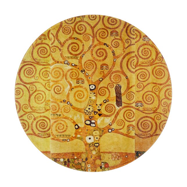 Gustav Klimt Tree of Life: Jugendstil-Symbolist Schneidebrett (Vorderseite)