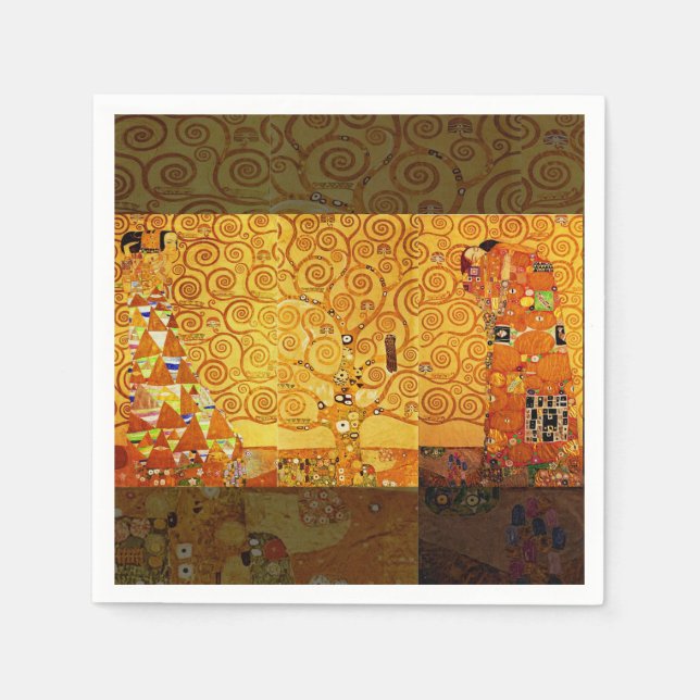 Gustav Klimt Tree of Life: Jugendstil-Symbolist Serviette (Vorderseite)