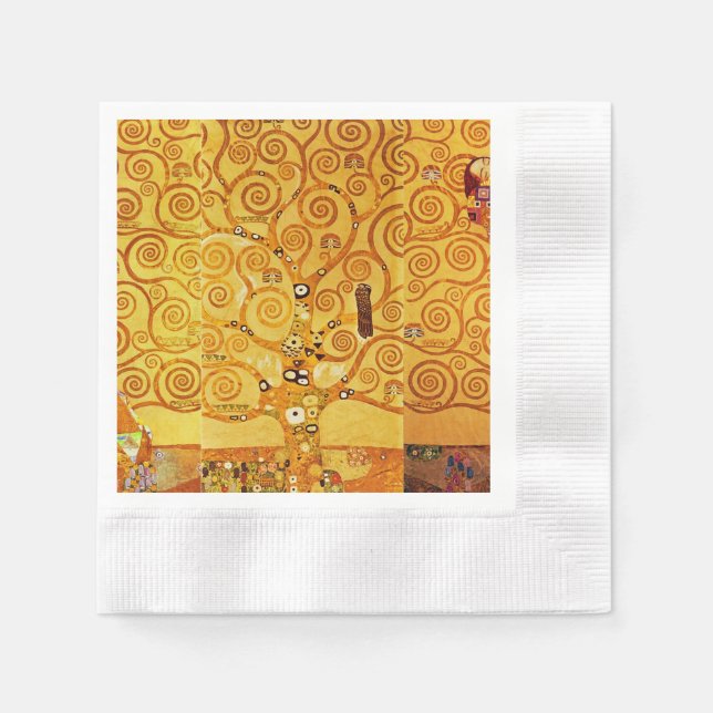 Gustav Klimt Tree of Life: Jugendstil-Symbolist Serviette (Vorderseite)