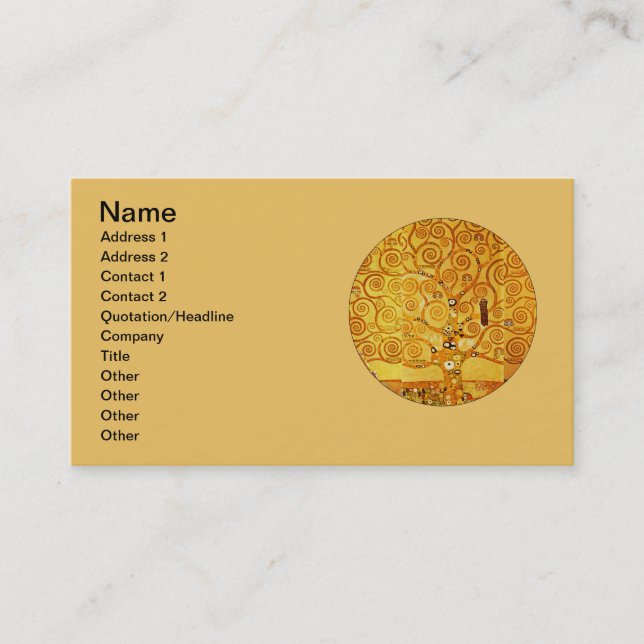 Gustav Klimt Tree of Life: Jugendstil-Symbolist Visitenkarte (Vorderseite)