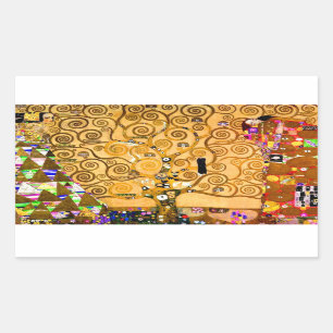 Gustav Klimt Tree of Life Rechteckiger Aufkleber