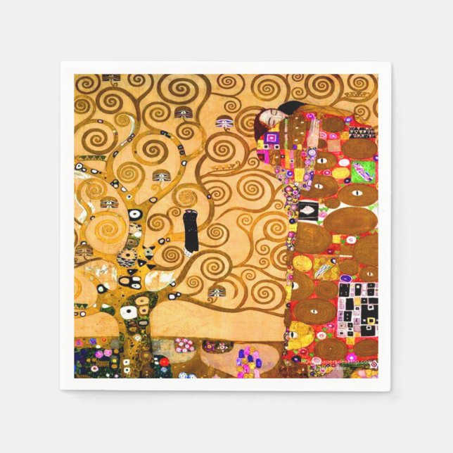 Gustav Klimt Tree of Life Serviette (Vorderseite)