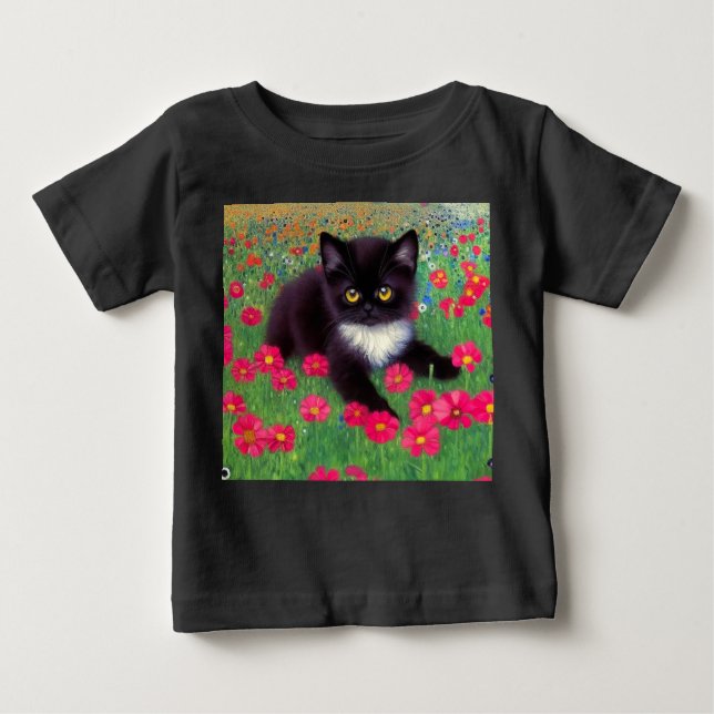 Gustav Klimt Tuxedo Cat Baby T-shirt (Vorderseite)