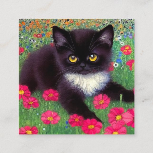 Gustav Klimt Tuxedo Cat Begleitkarte (Vorderseite)