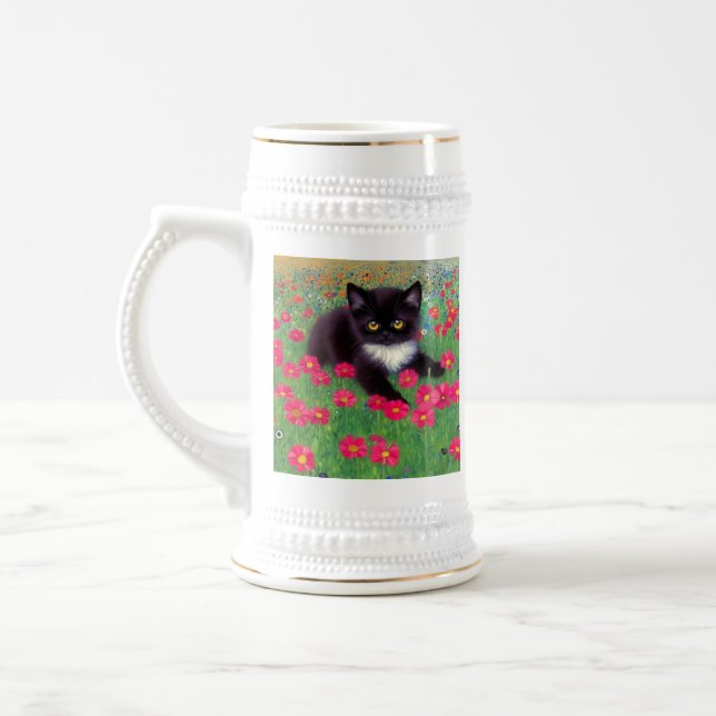 Gustav Klimt Tuxedo Cat Bierglas (Links)
