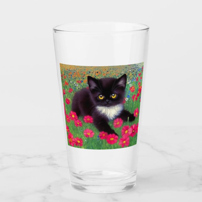Gustav Klimt Tuxedo Cat Glas (Vorderseite)