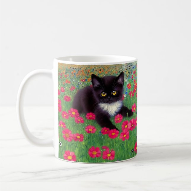 Gustav Klimt Tuxedo Cat Kaffeetasse (Links)