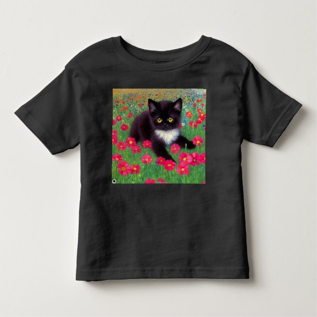 Gustav Klimt Tuxedo Cat Kleinkind T-shirt (Vorderseite)