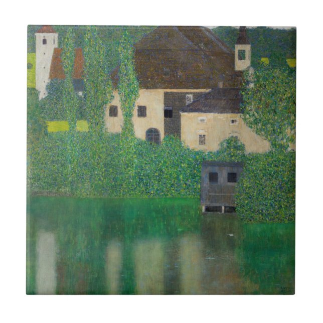 Gustav Klimt - Wasserburg Fliese (Vorderseite)
