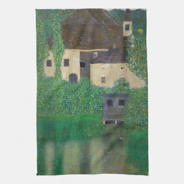 Gustav Klimt - Wasserburg Geschirrtuch (Vertikal)