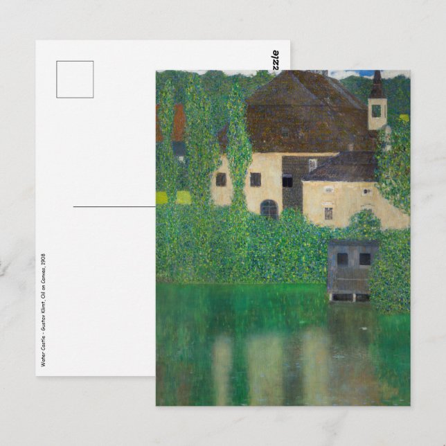 Gustav Klimt - Wasserburg Postkarte (Vorne/Hinten)