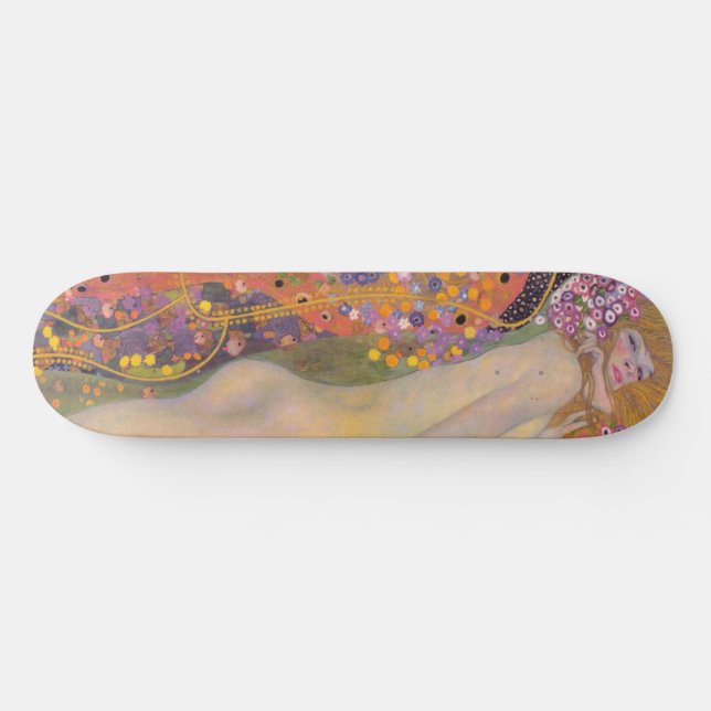 Gustav Klimt - Wasserläufe II Skateboard (Horizontal)