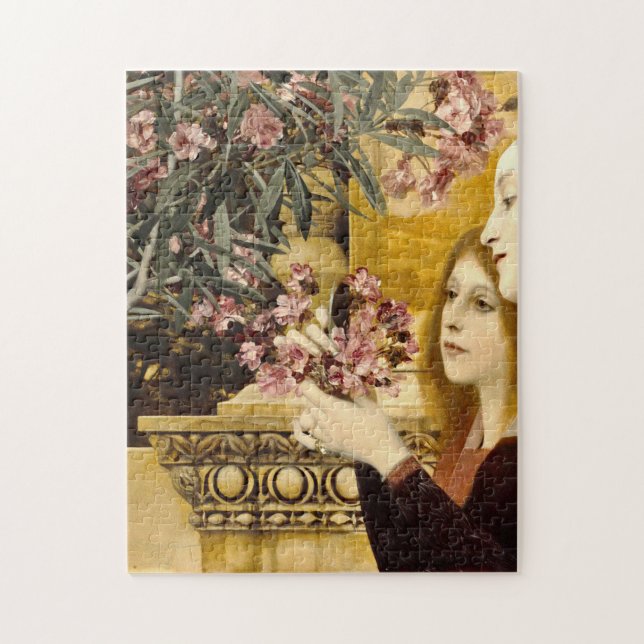 Gustav Klimt - zwei Mädchen mit Oleander Puzzle (Vertikal)