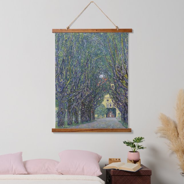 Gustav Klimts Allee im Kammer Gemälde. Wandteppich Mit Holzrahmen (Schlafzimmer)