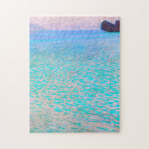 Gustav Klimts Attersee berühmtes Gemälde.  Puzzle