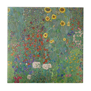 Gustav Klimts Bauerngarten mit Sonnenblumen Fliese