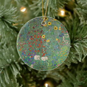 Gustav Klimts Bauerngarten mit Sonnenblumen Keramik Ornament