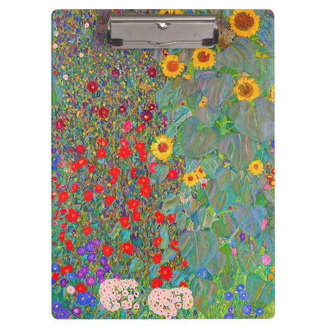 Gustav Klimts Bauerngarten mit Sonnenblumen Klemmbrett (Vorderseite)