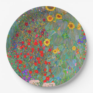 Gustav Klimts Bauerngarten mit Sonnenblumen Pappteller