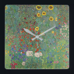 Gustav Klimts Bauerngarten mit Sonnenblumen Quadratische Wanduhr<br><div class="desc">Die "Gustav Klimts Bauerngarten mit Sonnenblumen" Wall Clock: Ein Zeitstück, das die Zeit selbst überwindet! Tauchen Sie ein in die faszinierende Schönheit des Meisterwerks von Klimt, das sorgfältig in hochwertigen Details und Auflösung eingefangen wurde. Unsere digital verbesserte Wiedergabe bringt dieses ikonische Kunstwerk zum Leben und ermöglicht es Ihnen, jede Minute...</div>