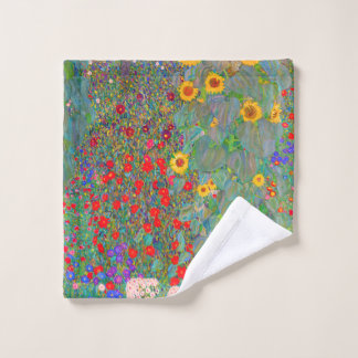 Gustav Klimts Bauerngarten mit Sonnenblumen Waschlappen