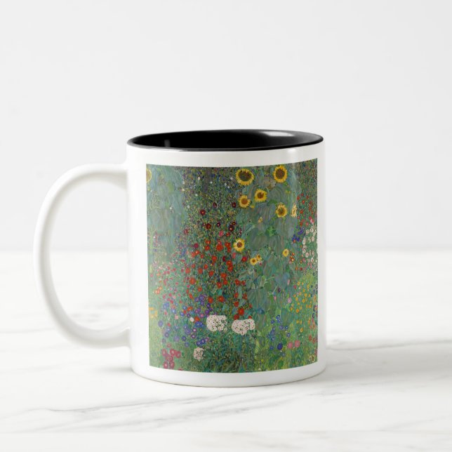 Gustav Klimts Bauerngarten mit Sonnenblumen Zweifarbige Tasse (Links)