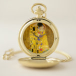 Gustav Klimts berühmtes Bild von Kiss Taschenuhr<br><div class="desc">Gustav Klimts berühmtes Bild Pocket Watch von Kiss . Berühmtes Bild von Gustav Klimt.</div>