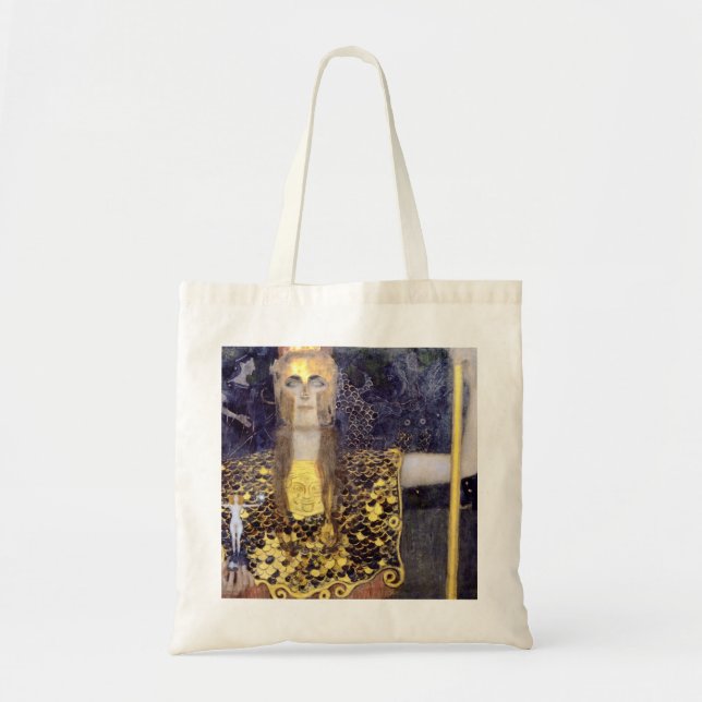 Gustav Klimts berühmtes Bild von Pallas Athena Tragetasche (Vorne)
