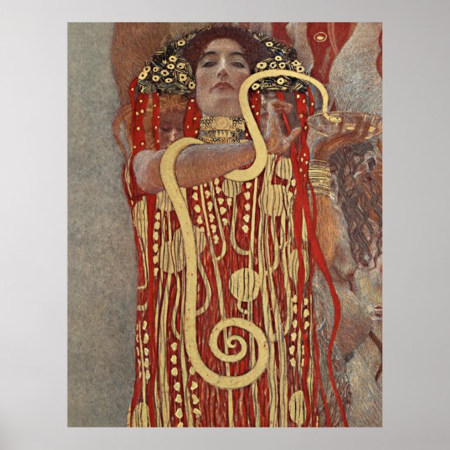 Gustav Klimts berühmtes Gemälde Hygieia. Poster (Vorne)