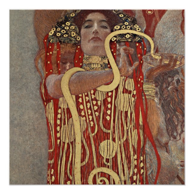 Gustav Klimts berühmtes Gemälde Hygieia. Poster (Vorderseite)