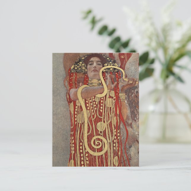 Gustav Klimts berühmtes Gemälde Hygieia. Postkarte (Stehend Vorderseite)