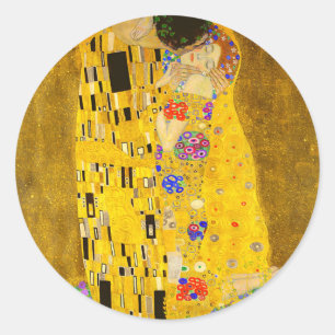 Gustav Klimts berühmtes Kissenbild. Runder Aufkleber