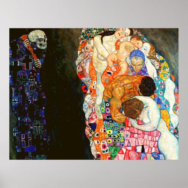 Gustav Klimts Bild von Tod und Leben. Poster (Vorne)