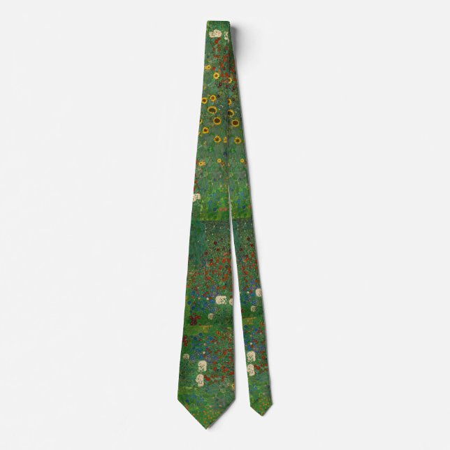 Gustav Klimts Blumengarten Kunst Krawatte (Vorderseite)