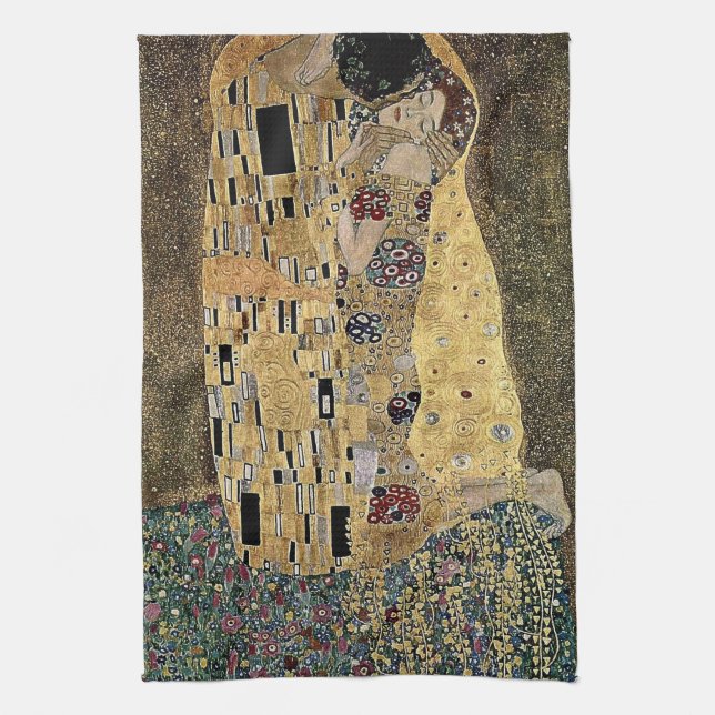 Gustav Klimts Der Kuss (ca. 1908) Handtuch (Vertikal)
